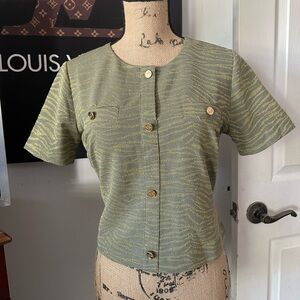 🆕Michael Kors Green/Gold Top
